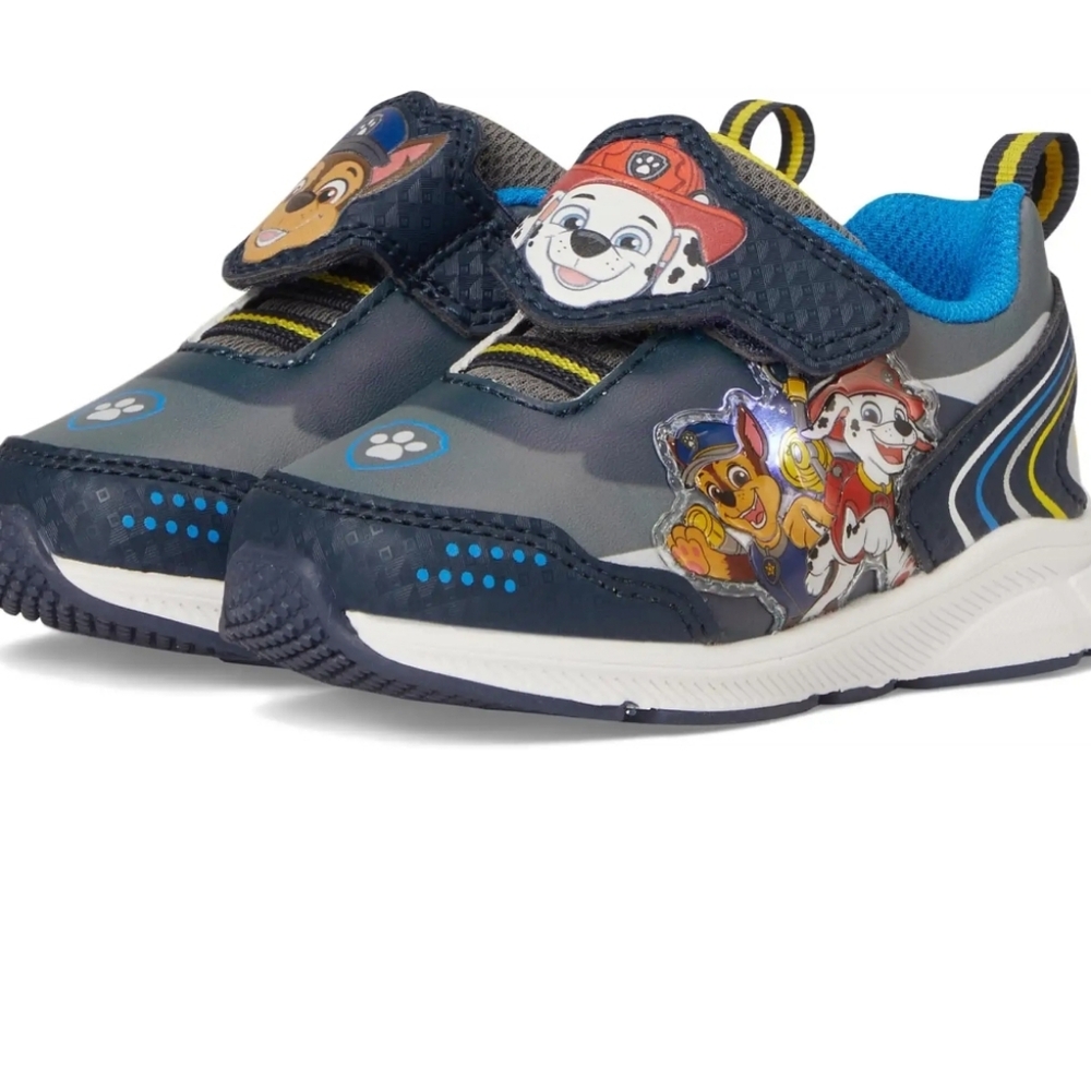 Paw Patrol Navy and Blue Light-Up Kids Sneakers with Character Graphics